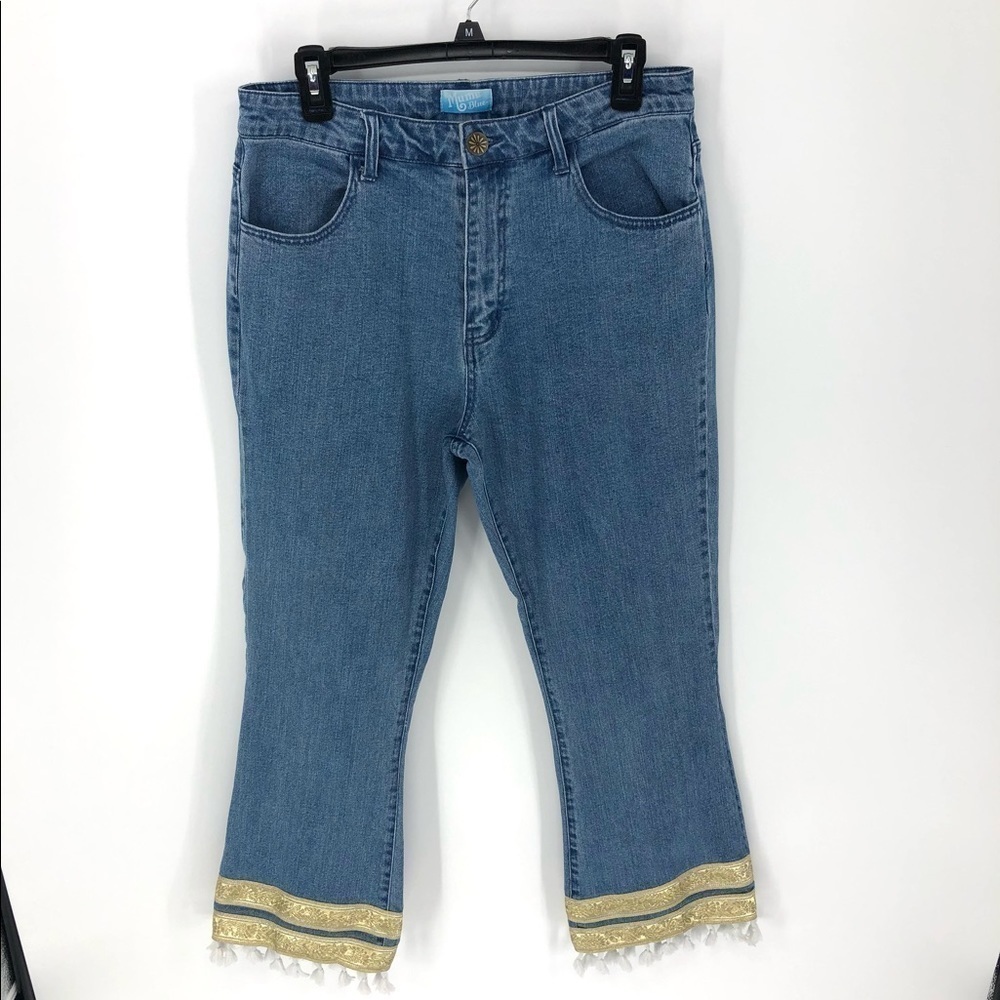 Show Me Your Mumu Miramar Jeans Womens 31 High Rise Tassel Boho Indie Stretch - Picture 4 of 13